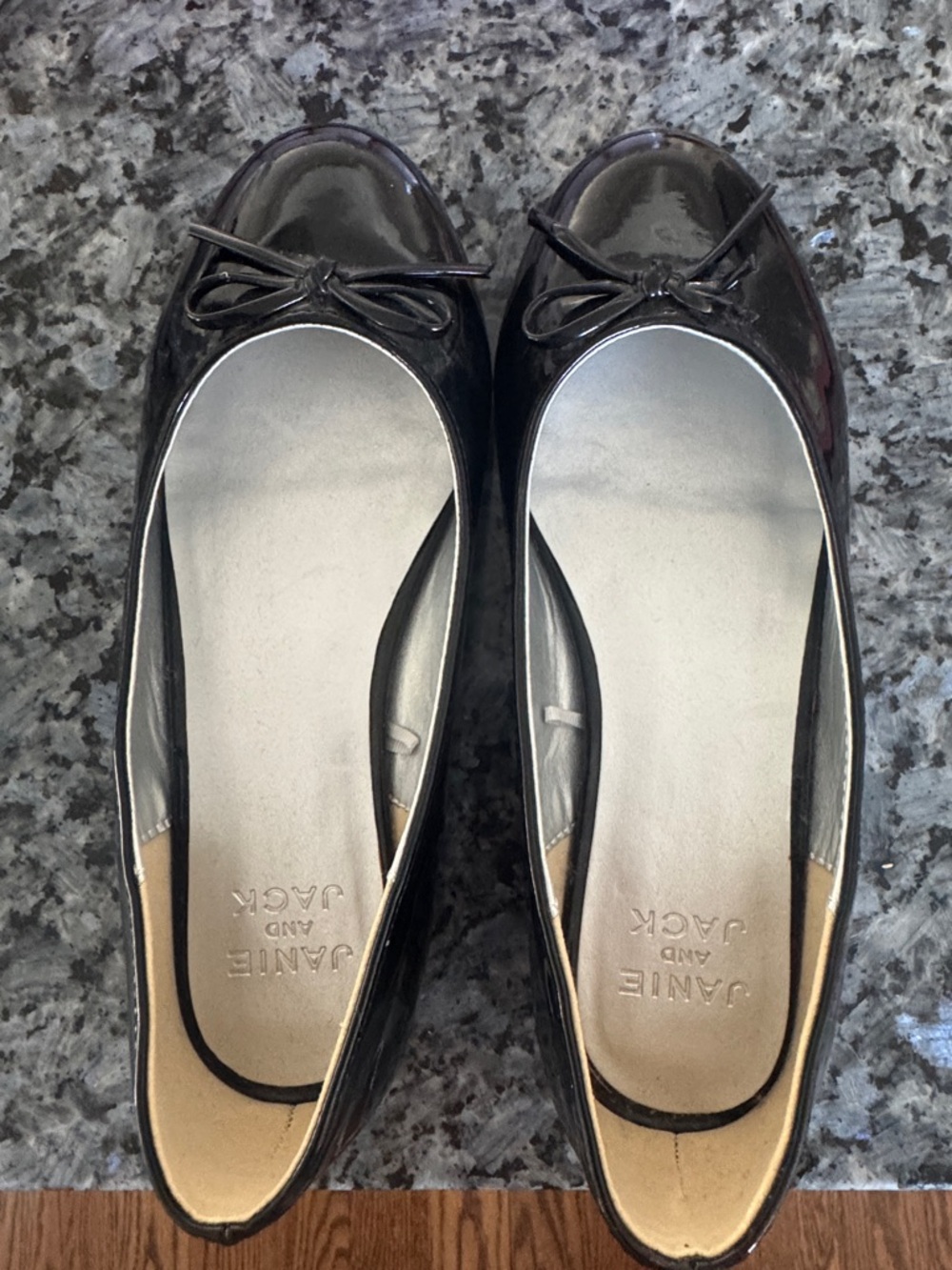 Janie and Jack Black Patent Bow Ballet Flats